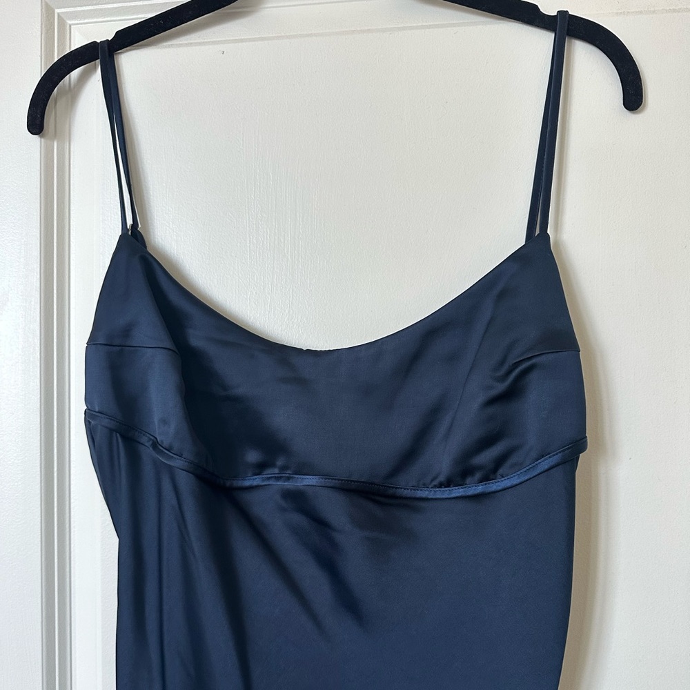 Jason Wu silk midi dress in Navy